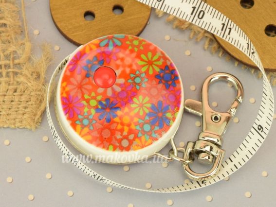 Сантиметр рулетка GARN цветочный декор, 8мм 150 см, 1 шт, 84203d-pril с карабином №2