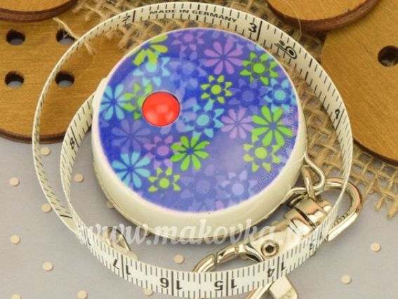 Сантиметр рулетка GARN цветочный декор, 8мм 150 см, 1 шт, 84203d-pril с карабином №4