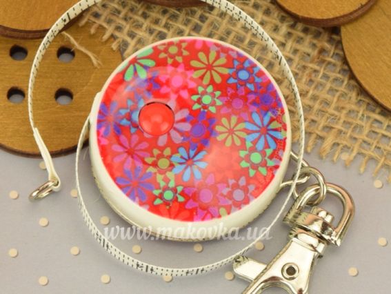 Сантиметр рулетка GARN цветочный декор, 8мм 150 см, 1 шт, 84203d-pril с карабином №5