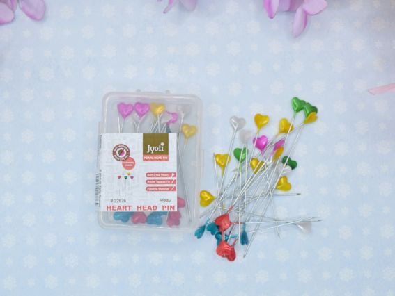 Булавки портновские с сердечком JYOTI 22876, в коробочке 