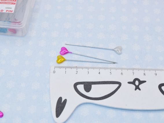 Кравецькі довгі Шпильки JYOTI з сердечком, сталь, довжина 55мм, 50шт у коробочці