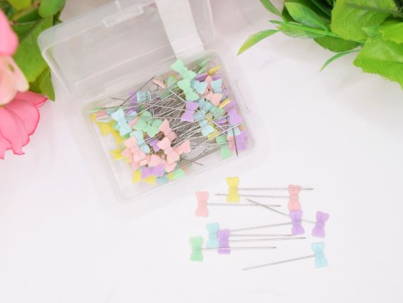 Булавки портновские с бантиком, в коробочке 