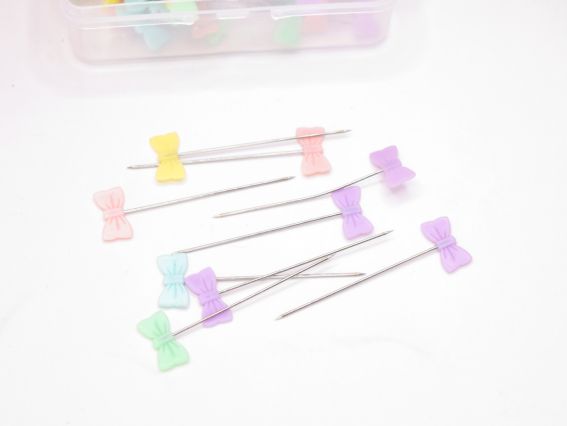 Кравецкие булавки с бантиком, сталь, длина 40 мм, в коробочке