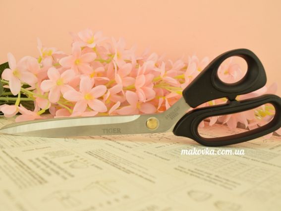 Ножницы закройщика длина 25 см, НС TIGER, GL1110 с мелко-зубчатым лезвием