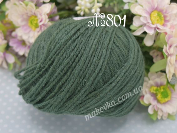 Merino la mia пряжа 801 темнй зелений