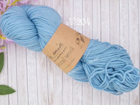 Natural wool la mia пряжа 204 світлий бірюзовий