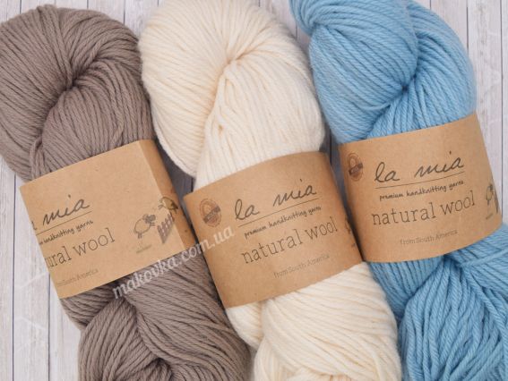 Пряжа Natural wool la mia шерстяная Натурал вул ла міа