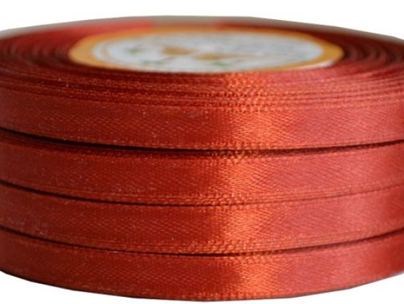 Лента атласная 6 мм - терракотовый 44, 1 бобина Лента атласная 6 мм - терракотовый 44, 1 бобина