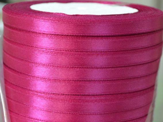 Лента атласная 6 мм - розовый темный 57, 1 бобина Лента атласная 6 мм - розовый темный 57, 1 бобина