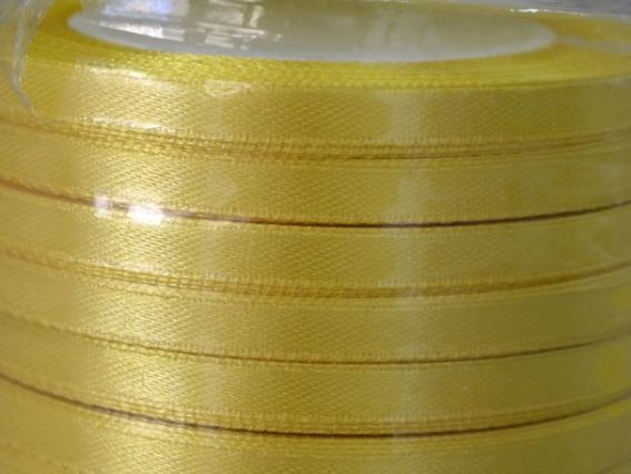 Лента атласная 6 мм - желтый 60, 1 бобина Лента атласная 6 мм - желтый 60, 1 бобина
