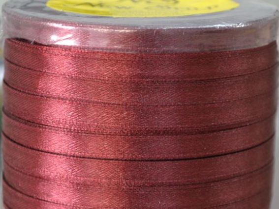 Лента атласная 6 мм - коричневый 63, 1 бобина Лента атласная 6 мм - коричневый 63, 1 бобина