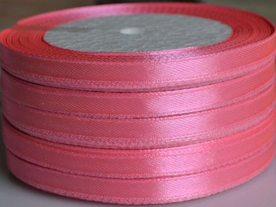 Лента атласная 6 мм - розово-абрикосовый 72, 1 бобина Лента атласная 6 мм - розово-абрикосовый 72, 1 бобина