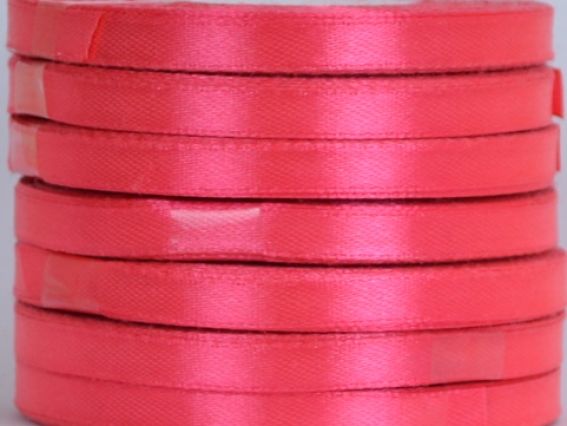 Лента атласная 6 мм - розовый тёмный №77, 1 бобина Лента атласная 6 мм - розовый тёмный №77, 1 бобина