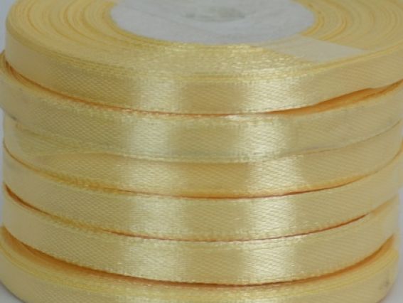 Лента атласная 6 мм - жёлтый кремовый №83, 1 бобина Лента атласная 6 мм - жёлтый кремовый №83, 1 бобина
