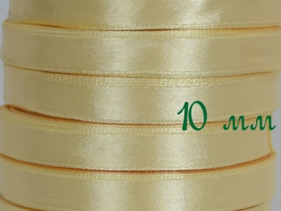 Лента атласная 10 мм - желтый кремовый №03, 1 бобина Лента атласная 10 мм - желтый кремовый №03, 1 бобина