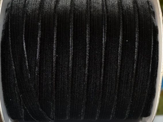 Оксамитова стрічка 10 мм, чорна, 1 м