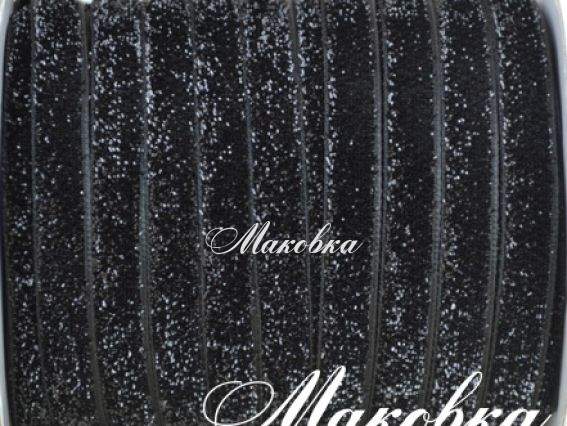 Бархатная лента 10 мм, чёрная с люрексом, 1 м Бархатная лента 10 мм, чёрная с люрексом, 1 м