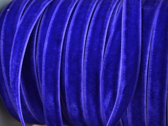 Бархатная лента 10 мм, синяя, 1 м Бархатная лента 10 мм, синяя, 1 м