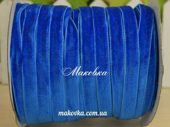 Оксамитова стрічка 10 мм, світло-синя, 1 м Оксамитова стрічка 10 мм, світло-синя, 1 м