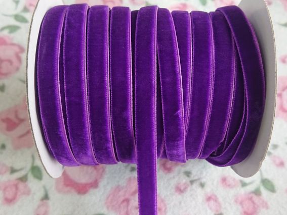 Оксамитова стрічка 10 мм, фіолетовий, 1 м
