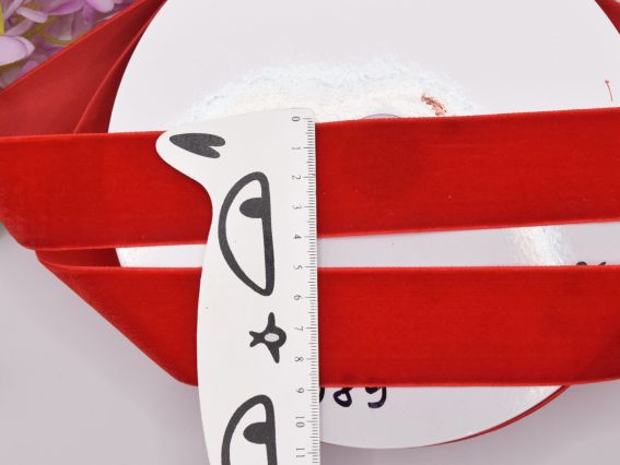 Лента  Бархатная 40 мм, красная, 1 м