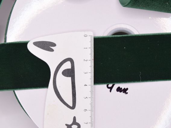 Стрічка Оксамитова 40 мм,  темно зелена, 1 м