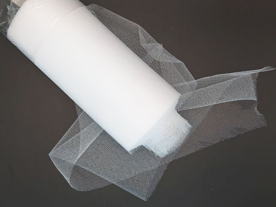 Фатин білий, ширина 15см, 1 метр Фатин білий, ширина 15см, 1 метр