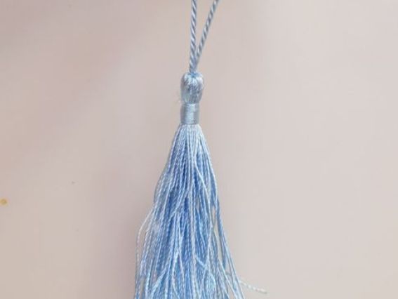 Шелковые кисти длина 13,5 см, Небесные 10 штук DB1671