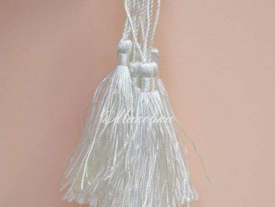 Китичка шовковисті 13,5 см, БІЛІ, DB1001, 10 штук Китичка шовковисті 13,5 см, БІЛІ, DB1001, 10 штук