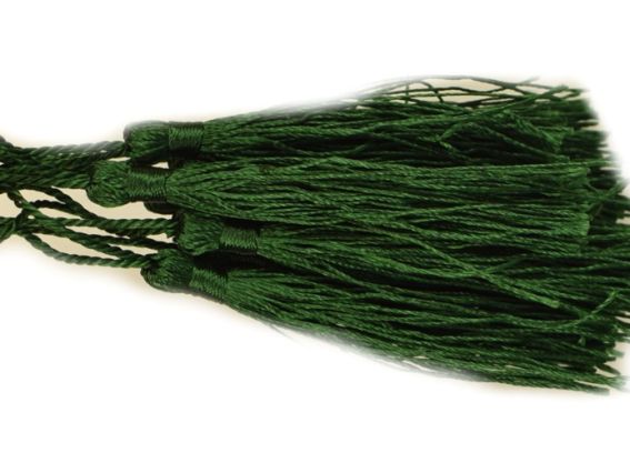 Кисти шелковые 13,5 см, темно-зеленые 10 штук Кисти шелковые 13,5 см, темно-зеленые 10 штук