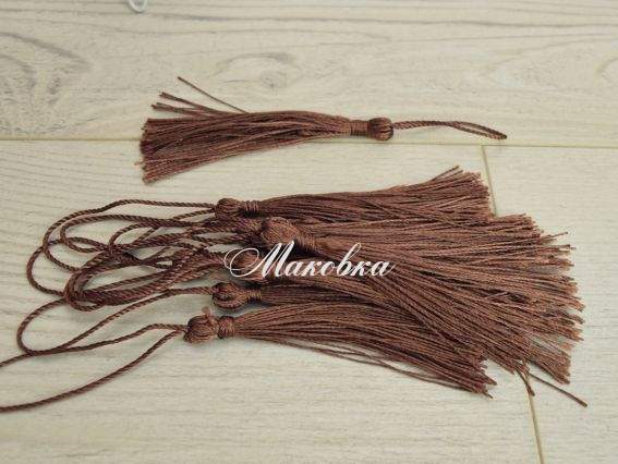 Кисти шелковистые13,5 см, Коричневые DB1151, 10 штук