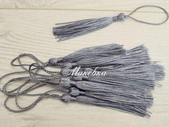 Китичка шовковисті 13,5 см, Олов'яний колір , DB1026, 10 штук Китичка шовковисті 13,5 см, Олов'яний колір , DB1026, 10 штук