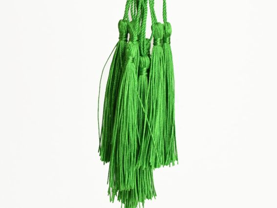 Шелковые кисти длина 13,5 см, Зеленые 10 штук DB1536
