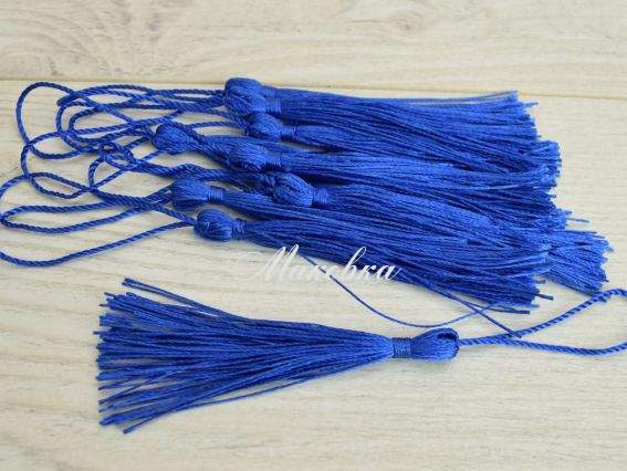 Кисти шелковистые 13,5 см, темный электрик DB1696, 10 штук