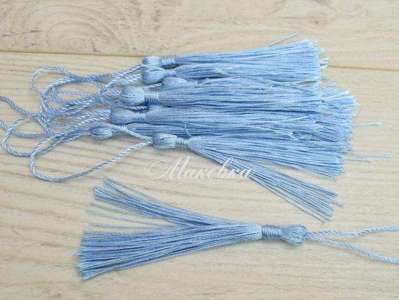 Кисти шелковистые 13,5 см, Небесный цвет DB1671, 10 штук Кисти шелковистые 13,5 см, Небесный цвет DB1671, 10 штук