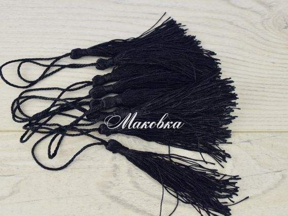 Китичка шовковисті 13,5 см, ЧОРНІ, DB1001, 10 штук Китичка шовковисті 13,5 см, ЧОРНІ, DB1001, 10 штук