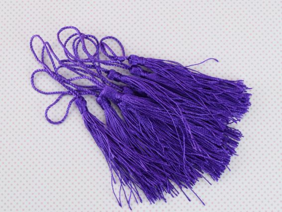 Кисти шелковистые13,5 см, фиолетовые DB1823, 10 штук