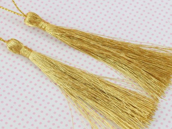 Золоті китиці для прикрас , довжина 8(13) см, 2 шт 