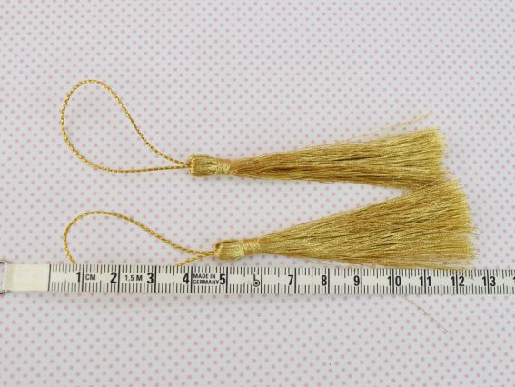 Золоті китиці для прикрас , довжина 8(13) см, 2 шт 