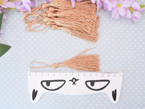 Шовковисті китиці довжина 13,5 см, D57 Солом'яні 10 штук 