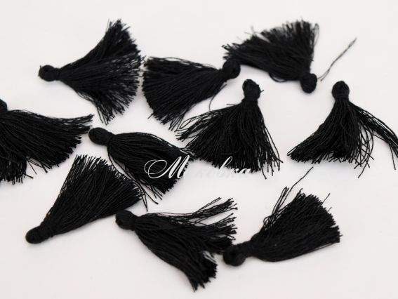 Китиці міні 3 см, Чорні матові, 10 шт/уп Китиці міні 3 см, Чорні матові, 10 шт/уп