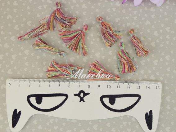 Китиці міні 3 см, Меланж матові, 10 шт/уп Китиці міні 3 см, Меланж матові, 10 шт/уп