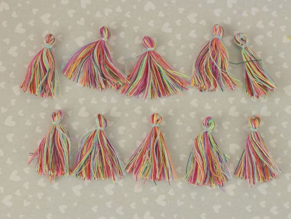 Маленькі китички , довжина 3 см, Меланж матові, 10 шт/уп