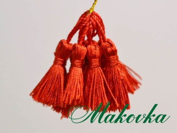 Кисти шелковые 4,5-5 см, красные, 10 штук Кисти шелковые 4,5-5 см, красные, 10 штук