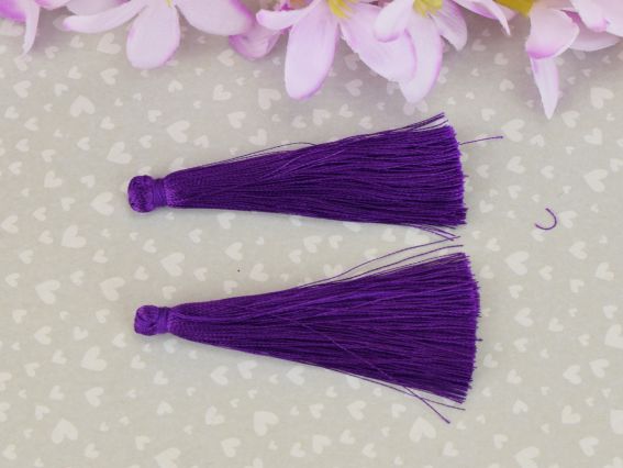 Кисти шелковистые для украшений, 7 см, Фиолетовые, 2 шт