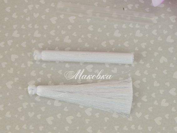 Кисти шелковистые для украшений, 7 см, Белые, 2 шт