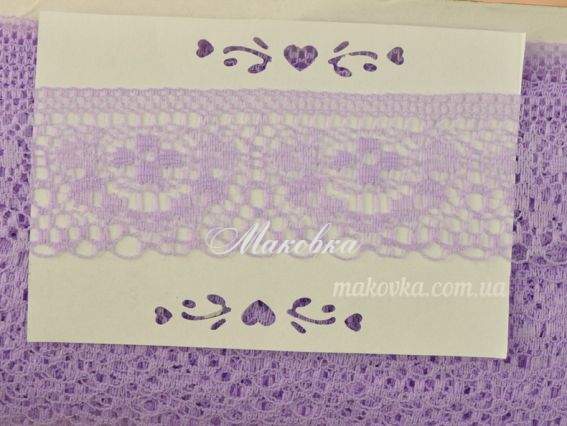 Кружево гипюр 35 мм, №02 сиреневое, 187-07 , 1 м Кружево гипюр 35 мм, №02 сиреневое, 187-07 , 1 м