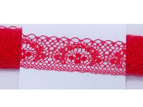 Кружево гипюр 35 мм, №02 красное, 1 м