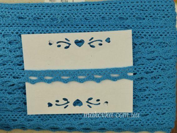 Стрічка мереживна ХБ ширина 13 мм, №01 Світло Синє арт. 7387, 101 709 1 м