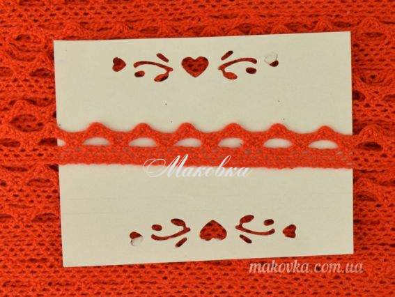 Мереживо 13 мм, №01 Червоне (05) арт. 7387, 1 м Мереживо 13 мм, №01 Червоне (05) арт. 7387, 1 м